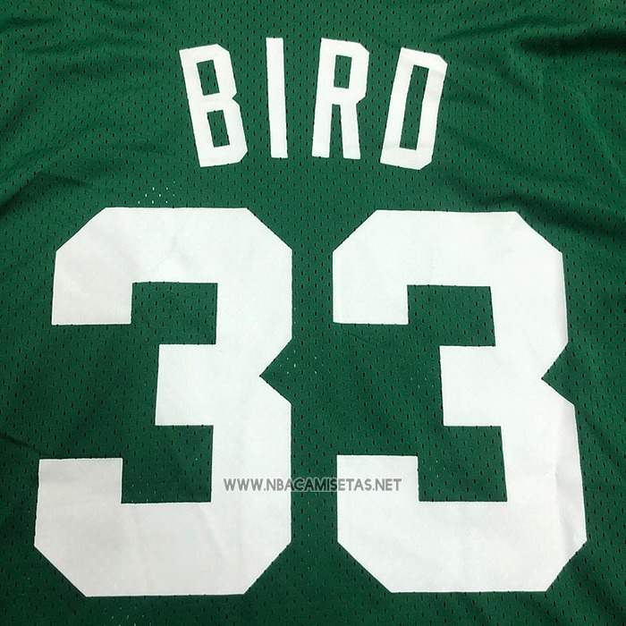 Camiseta Manga Corta Boston Celtics Larry Bird NO 33 Verde